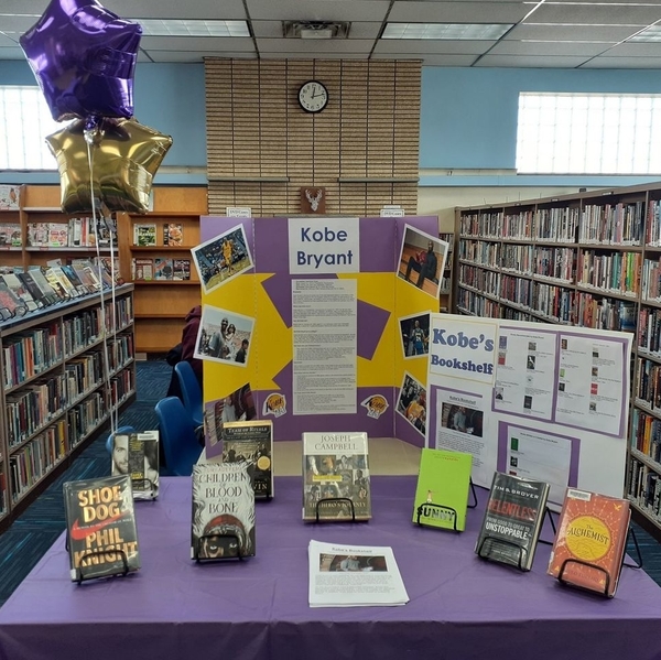 inside the harper woods public library display of selected books